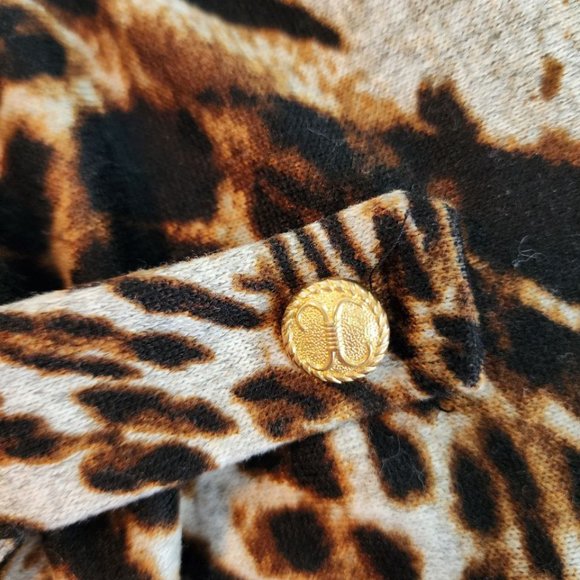 Clientele Blouse Women's Size OS Animal Print Tiger 3/4 Sleeve Zip - Picture 14 of 16